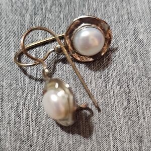 Elegant Sterling Silver and Pearl Earrings Handcrafted In Israel
